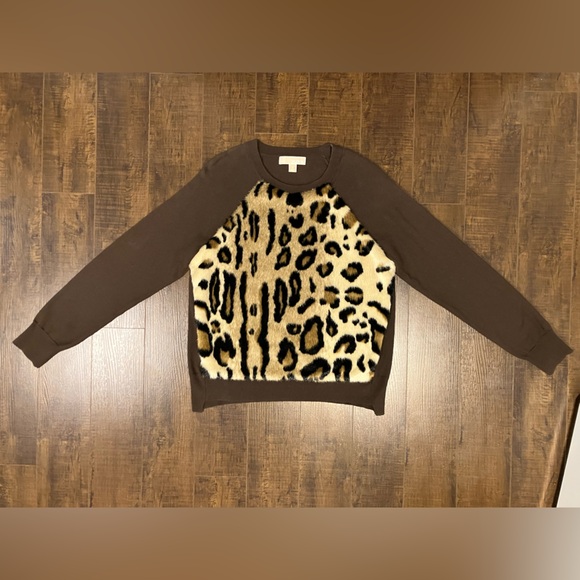 NWOT* Michael Kors| Long Sleeve Top with Fur - Picture 2 of 5